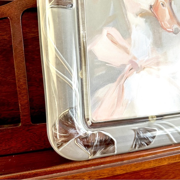 Sweet Goose Ribbon Bow Canvas Art Print Heavy Glass Vintage Ginkgo Frame Duck - Picture 4 of 9